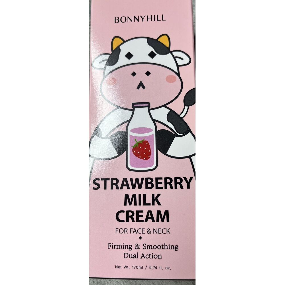 Bonnyhill Strawberry Milk Cream for Face & Neck Sealed Firming‎ Smoothing Korean